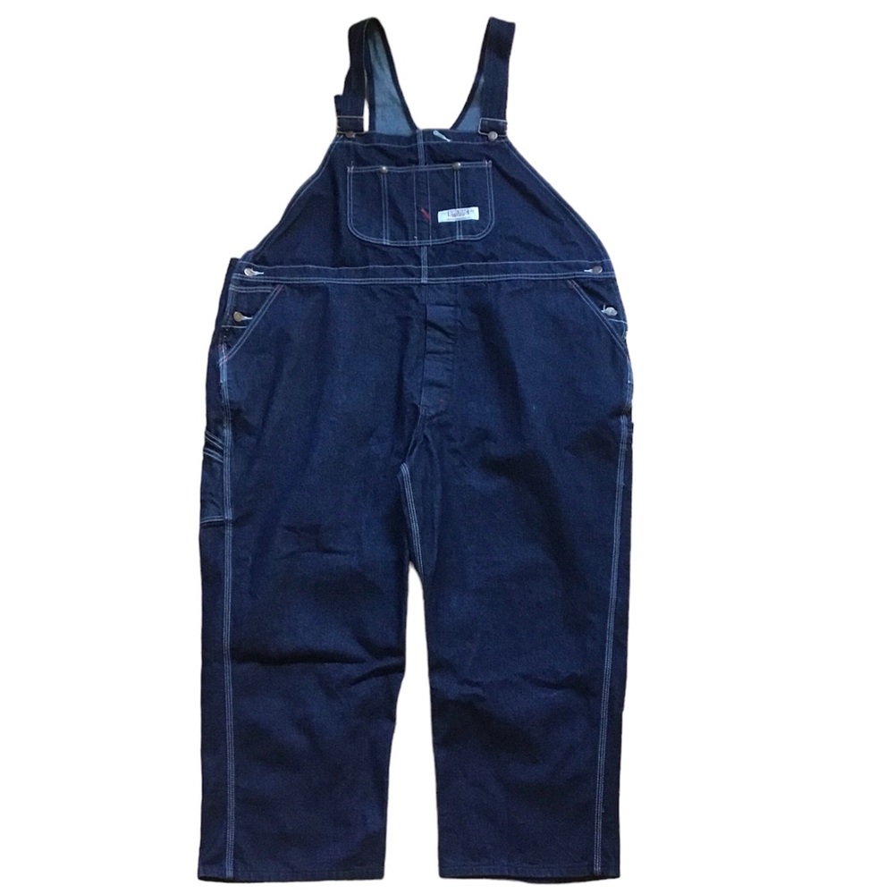 Unisex Vintage BIG MAC Work Wear Plus Size VOLUP Dark Wash Denim Overalls